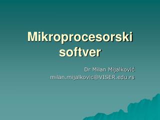 Mikroprocesorski softver