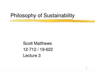 Philosophy of Sustainability