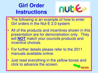 Girl Order Instructions