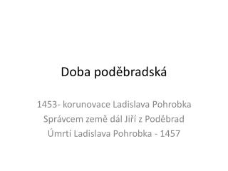 Doba poděbradská