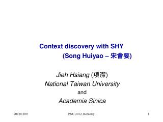 Context discovery with SHY (Song Huiyao – 宋會要 )