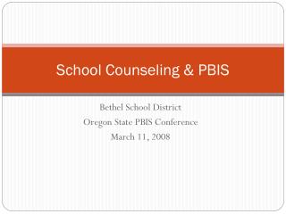 School Counseling &amp; PBIS