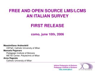 FREE AND OPEN SOURCE LMS/LCMS