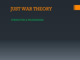 JUST WAR THEORY