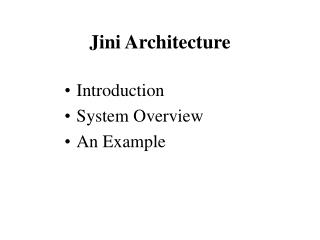 Jini Architecture