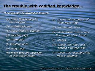 The trouble with codified knowledge...