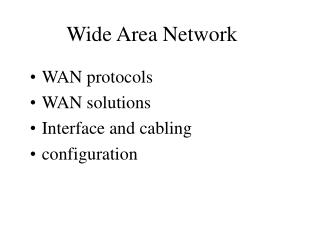 Wide Area Network