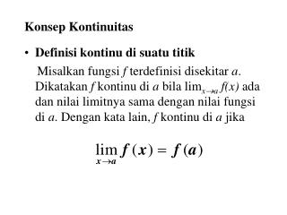 Konsep Kontinuitas