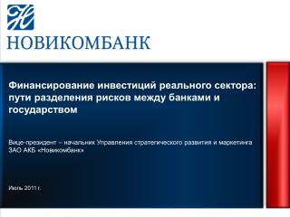 Финансирование инвестиций реального сектора: пути разделения рисков между банками и государством