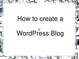 How to create a WordPress Blog