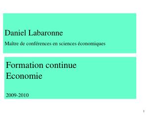 Formation continue Economie 2009-2010