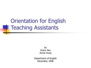 Orientation for English Teaching Assistants