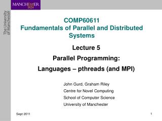 COMP60611 Fundamentals of Parallel and Distributed Systems