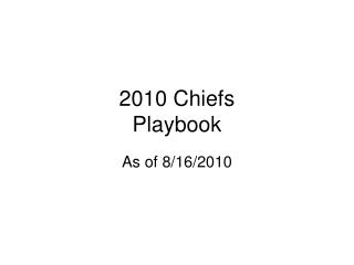 2010 Chiefs Playbook