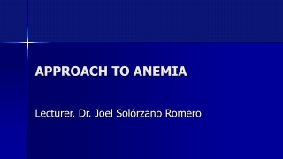 APPROACH TO ANEMIA