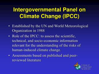 Intergovernmental Panel on Climate Change (IPCC)