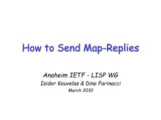 How to Send Map-Replies