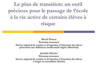 Benoît Dumas Personne-ressource