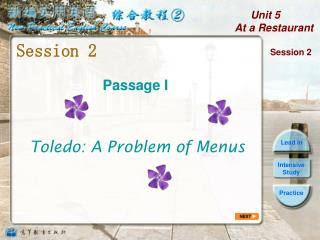 Toledo: A Problem of Menus