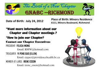 The Birth of a New Chapter GNABC --RICHMOND