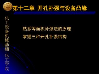 熟悉等面积补强法的原理 掌握三种开孔补强结构