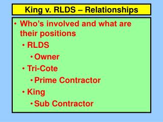 King v. RLDS – Relationships