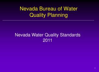 Nevada Bureau of Water Quality Planning