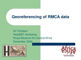 Georeferencing of RMCA data