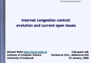 Internet congestion control: evolution and current open issues