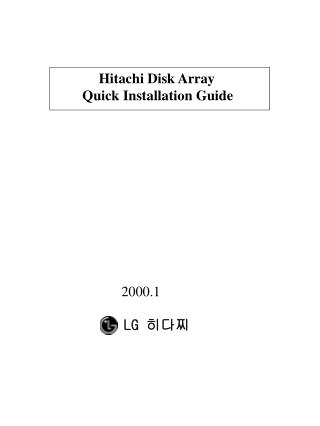Hitachi Disk Array Quick Installation Guide