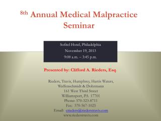 8th Annual Medical Malpractice Seminar