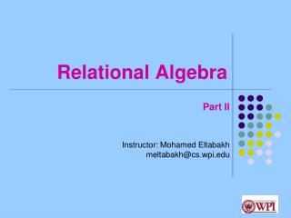 Relational Algebra