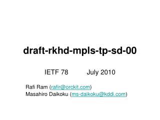 draft-rkhd-mpls-tp-sd-00