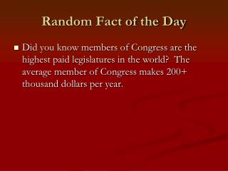 Random Fact of the Day