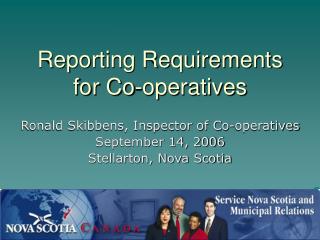 Reporting Requirements for Co-operatives