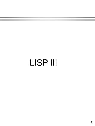 LISP III