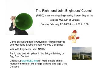 The Richmond Joint Engineers’ Council (RJEC) is announcing Engineering Career Day at the