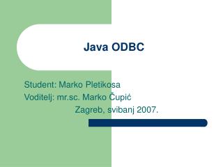Java ODBC