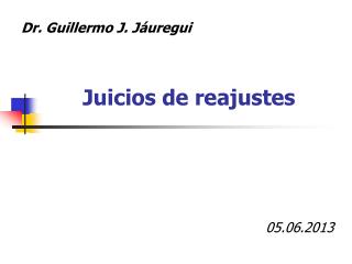 Juicios de reajustes