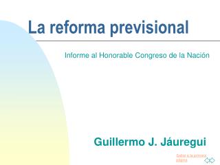 La reforma previsional