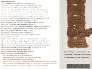 Übersetzung des Nash Papyrus: