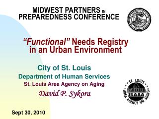 “Functional” Needs Registry in an Urban Environment