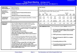 Enclosure 10 Trust Board Meeting – 25th March 2010