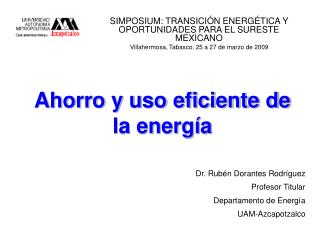 Ahorro y uso eficiente de la energía