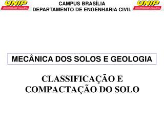 MECÂNICA DOS SOLOS E GEOLOGIA