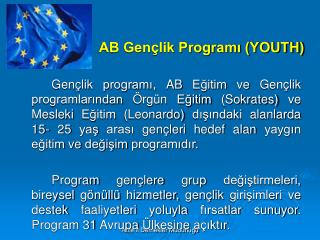 AB Gençlik Programı (YOUTH)