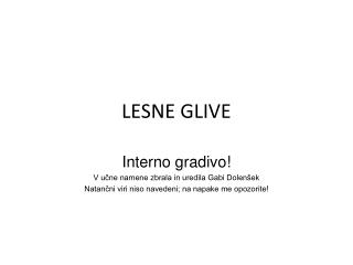 LESNE GLIVE