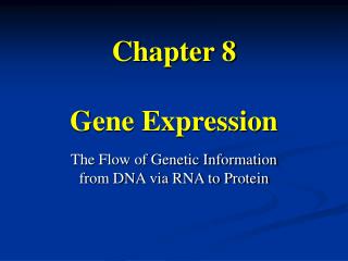 Chapter 8 Gene Expression