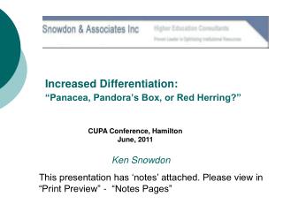 Increased Differentiation: “Panacea, Pandora’s Box, or Red Herring?”