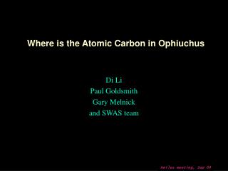 Where is the Atomic Carbon in Ophiuchus